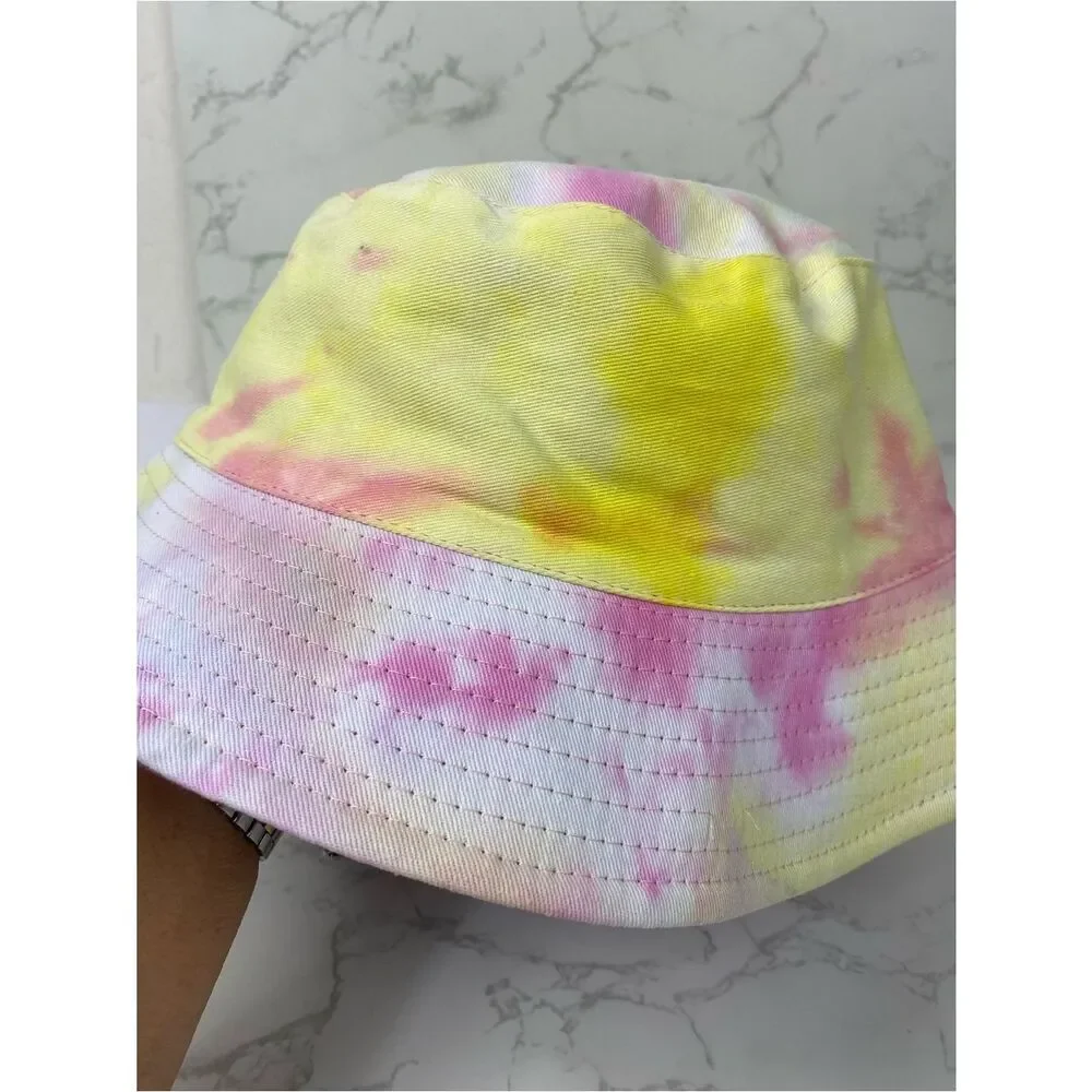 Tie-Dye Pastel Bucket Hat - Pink, Yellow, Blue